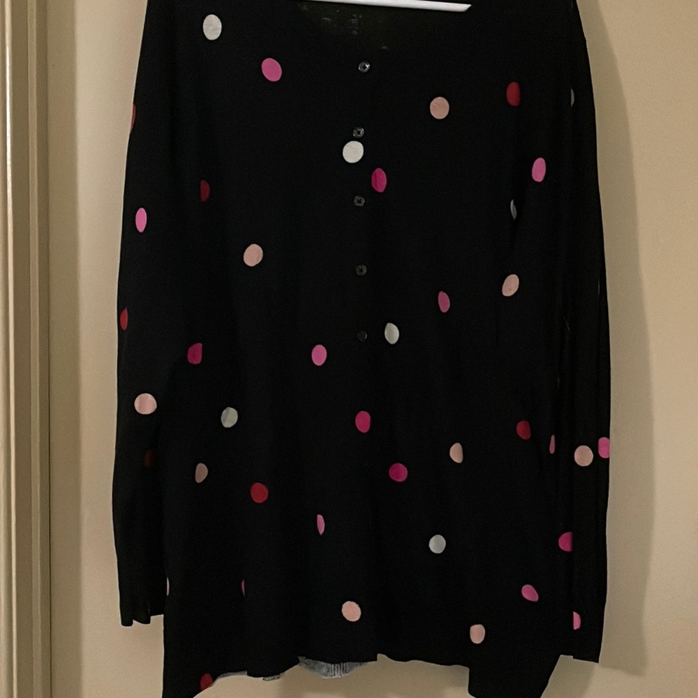 Pink polka dot cardigan
